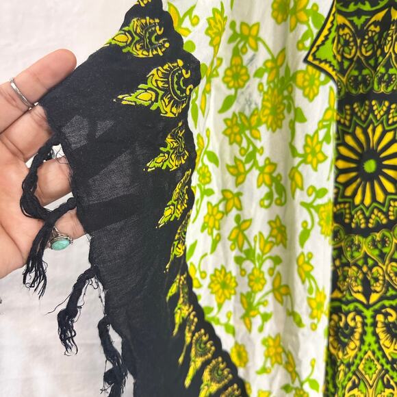 BOBATIK Green Mandala Hippie Fringe‎ Scarf Shawl Art Tapestry Wall Bohemian Boho - Picture 3 of 8